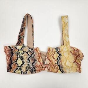 L*Space Lee Lee Bikini Top in Snake Print Size Small NWT
